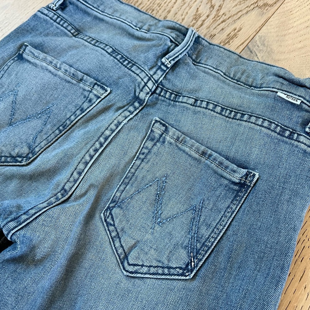 MOTHER Jeans Frayed Hem Mid Rise Straight Leg - Picture 3 of 11